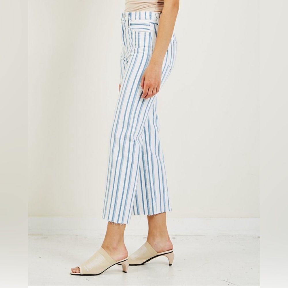 Joe's Jeans Striped Flare Pants in Blue and White